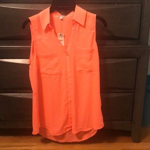 Express Portofino sleeveless shirt in coral